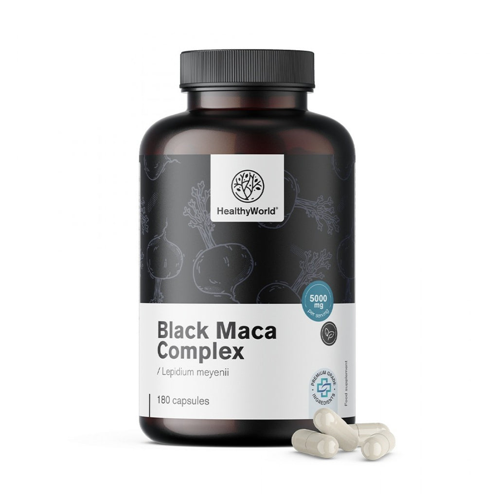 Σύμπλεγμα Μαύρου Μάκα 5000 mg HealthyWorld 180 caps